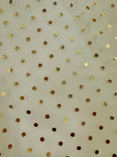 Polyester Mesh Foil Tulle - 58/60-inches Wide Ivory with Gold